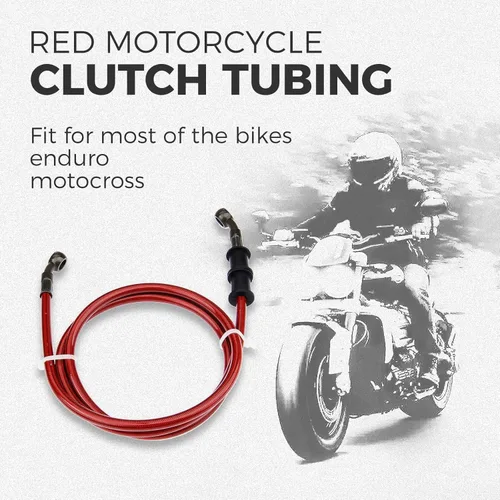 Vista 4 de Manguera de aceite para embrague, freno, de acero trenzado, para motocicleta, tubo, 1 unidad., 60cm, Rojo