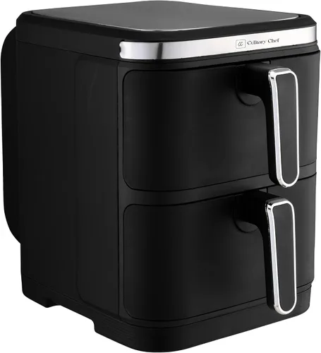 Vista 2 de Culinary Chef Freidora de aire eléctrica de 11 cuartos de galón, cesta doble, temperatura ajustable, control de panel táctil, funciones de cocción