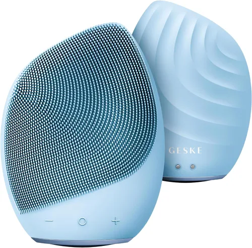 Vista 9 de GESKE SmartAppGuided™ Cepillo facial sónico 5 en 1 Cepillo de limpieza facial eléctrico vibratorio Cepillo de silicona suave Limpiador facial