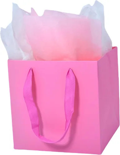 Vista 15 de JUNESHE Bolsas de regalo cuadradas pequeñas con papel de seda, color negro, paquete de 2, 5.9 pulgadas Bolsas de papel con asas para cumpleaños
