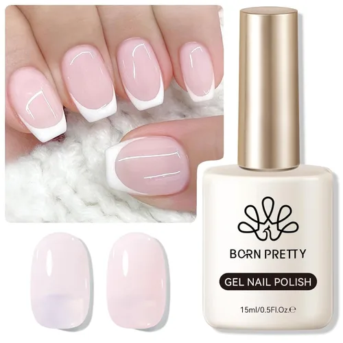 Vista 11 de Born Pretty - Esmalte de gel blanco lechoso, color blanco gelatina