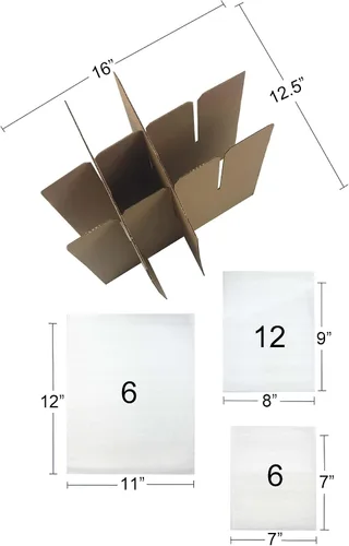 Vista 2 de Uboxes Kit divisor de celdas de plato: compartimentos de caja y bolsas de espuma (DISHSAVOR024)