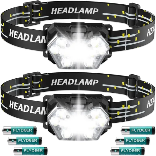 Vista 10 de Linterna frontal de 9 LED, 2000 lúmenes, lámpara de cabeza súper brillante con 6 modos, luz de cabeza impermeable IPX5, linterna de cabeza ligera