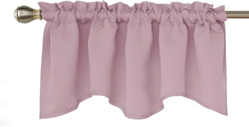 Vista 10 de Cenefas Deconovo festoneadas para cortinas pequeñas para oscurecimiento con barra de cortina sólida