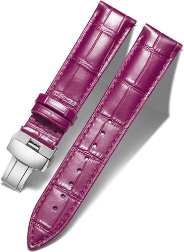 Vista 7 de BINLUN Leather Watch Strap, Quick Release Genuine Leather Replacement Watch Band with Butterfly Deployment Buckle for Men and Women, 12mm-24mm