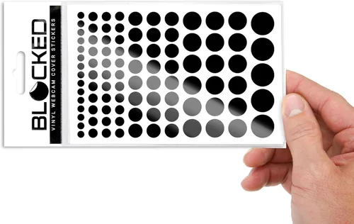 Vista 17 de Fundas de vinilo para cámara web/cámara 57 adhesivos reutilizables de baja adherencia para cámara web 3 tamaños negro paquete de 57