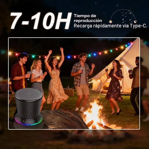 Vista 6 de Altavoz de ducha giratorio Bluetooth con luces RGB, altavoz portátil impermeable IPX5 con ventosa, mini altavoz Bluetooth 5.3 de graves profundos