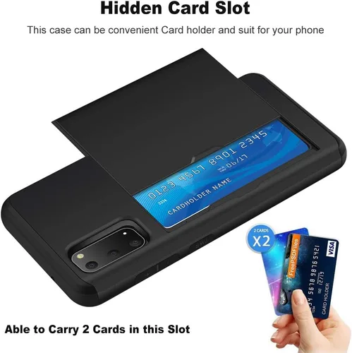 Vista 5 de Jiunai - Carcasa tipo cartera con espacio para tarjetas, para Galaxy S20