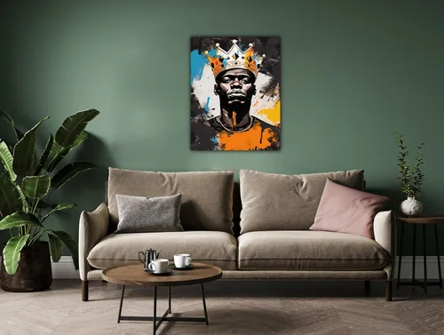 Vista 58 de Arte de pared afroamericano, decoración de rey y reina bailarín negro para sala de estar, arte de pareja de amor negro para dormitorio, lienzo
