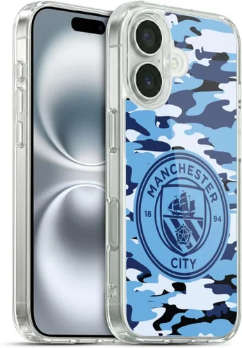 Vista 57 de Head Case Designs Funda de gel con licencia oficial del Manchester City Man City FC Blue Moon Badge Camou [protección de grado militar] compatible