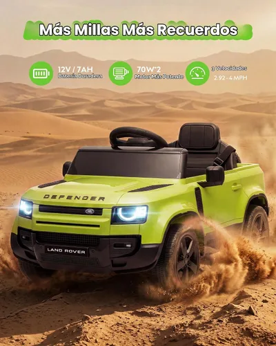 Vista 4 de Land Rover Ride On Car con licencia de 12 V para niños a partir de Verde