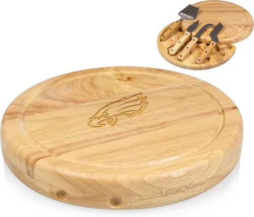 Vista 9 de PICNIC TIME NFL Circo Juego de Tabla de Quesos y Cuchillos - Juego de Tabla de Charcutería - Tabla de Cortar de Madera