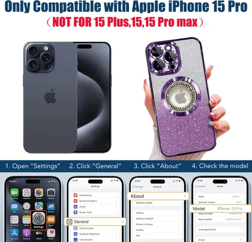 Vista 285 de Misscase Funda magnética con purpurina para iPhone 11 compatible con MagSafe, protección completa, delgada, a prueba de golpes, antiarañazos