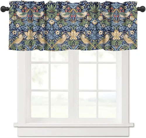 Vista 31 de William Morris - Cenefa de cocina, diseño retro de ladrones de fresas, estampado floral, para cocina, sala de estar, baño, cafetería, decoración