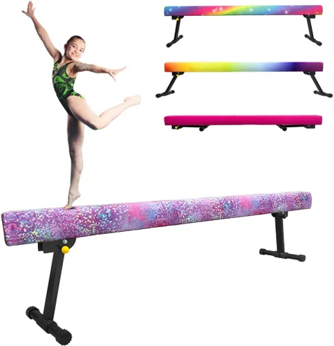 Vista 12 de GLANT - Viga de equilibrio ultrasimple ajustable y plegable de 8 pies, equipo de gimnasia de suela de piso alto y bajo, sin necesidad