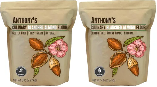 Vista 9 de Harina de Almendras Blanqueadas Anthony's, Grado Culinario, 5 lb, Molida Extra-Finamente, Sin Gluten, Sin OGM, Apta para Keto