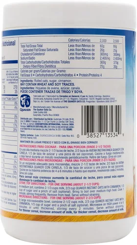 Vista 3 de Quaker Avena con canela, 11.6 onzas