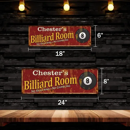 Vista 2 de Chico Creek 106180008001 - Señal personalizable para sala de juegos (2.4 x 7.1 in), color rojo
