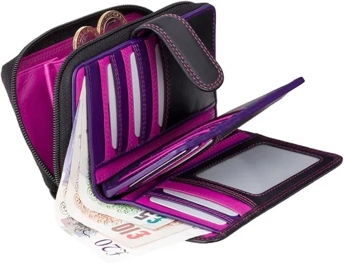 Vista 4 de Visconti RIO 13 - Cartera grande de piel suave para mujer, Negro