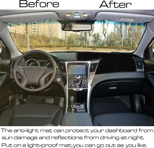 Vista 5 de para Hyundai Sonata 2011 2012 2013 2014 Funda para salpicadero, Funda para consola central, Alfombrilla para salpicadero, Protector de alfombra