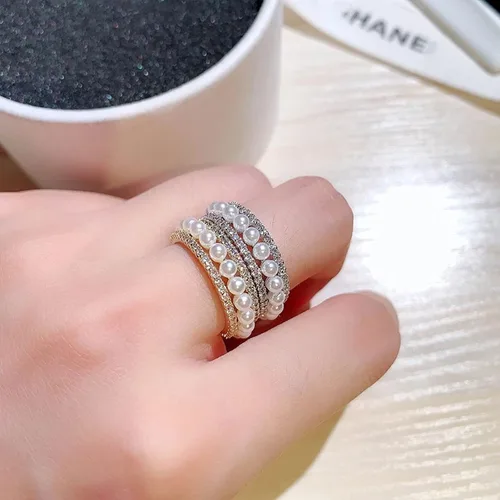 Vista 5 de Adornos de diamantes de imitación de 1 yarda con elegante cadena de diamantes de imitación de cristal de perlas para decoración de bricolaje