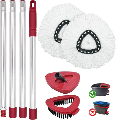 Vista 11 de Reemplazo de cabezal de trapeador, base, mango de trapeador para sistema de 2 tanques Ocedar RinseClean, 2 repuestos de trapeador de microfibra