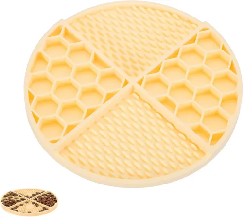 Vista 18 de Cuencos para perros de alimentación lenta, cuenco de comida para perros de comedor lento, amarillo y diámetro: 6.3 pulgadas, diseñado para perros