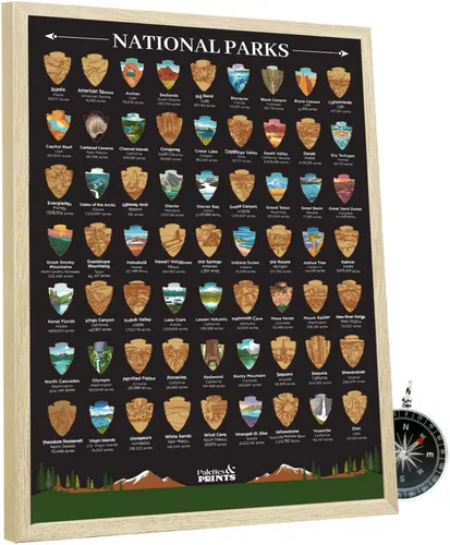 Vista 9 de Cartel con estadios de béisbol profesional para rascar enmarcado - Rastrea tu viaje de béisbol - Decoración de béisbol - Mapa para rascar de estadio