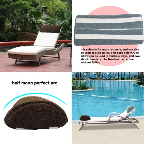 Vista 4 de Cojín reclinable para reposapiés de sofá (23 x 10 x 2 pulgadas), almohada multiusos para pie de media luna, almohada debajo de la rodilla para Azul