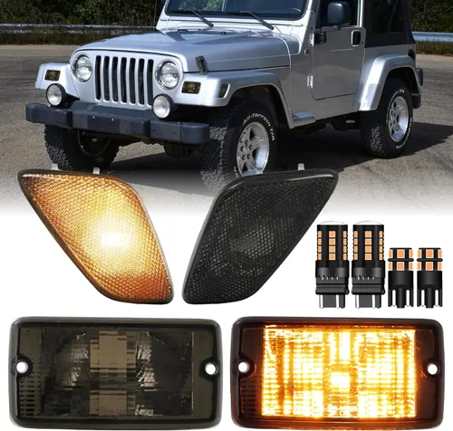 Vista 10 de USR 97-06 Wrangler TJ Faros LED de proyector redondos de 7" Pulgadas H6024 con carcasa negra 6024 Haz alto/bajo, faro sellado H6014 (Par) Compatible