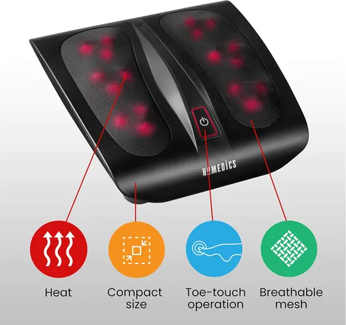 Vista 7 de HoMedics, Masajeador de pies Shiatsu de triple acción con calor Cabezales giratorios de amasamiento profundo y calor calmante Diseño grande
