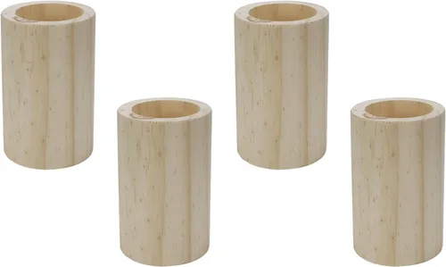 Vista 9 de 4 elevadores cilíndricos de madera para sofá, silla, mesa Inner Dia.1.69",Increase Height 2",Wooden Solid Original Color,DIY