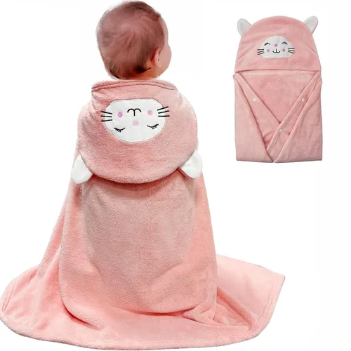 Vista 13 de ROMASA Toalla de Baño para Bebé con Capucha Ultra Suave y Absorbente Albornoz para Niños Pequeños Manta para Recién Nacidos Regalos de Baby Shower