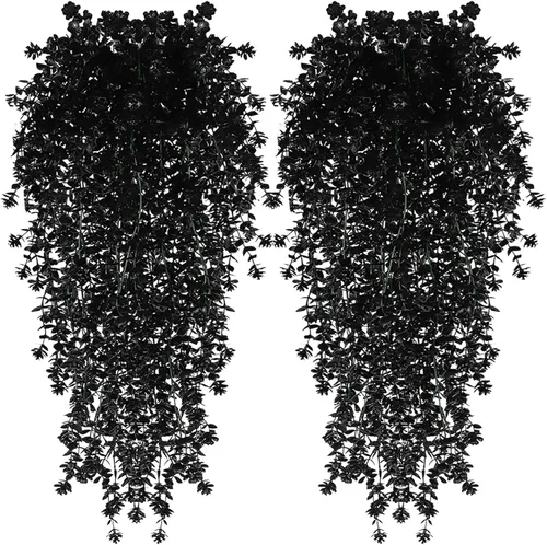 Vista 9 de Toprooms Plantas colgantes falsas, plantas colgantes artificiales, plantas falsas, hiedra sintética, enredadera, plantas colgantes de pared, estante