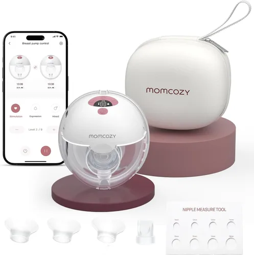 Vista 16 de Momcozy Extractor de leche portátil BP334 Air 1, 2 unidades rojo