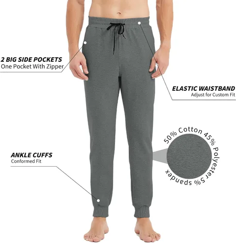 Vista 4 de Idtswch 3234363840 Long Inseam Men's Tall Sweatpants Joggers Slim Fit Workout Pants for Tall Men