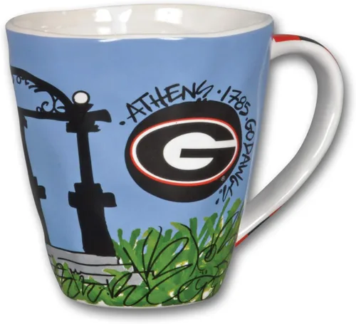 Vista 2 de Taza de espíritu colegial (Georgia Bulldogs)