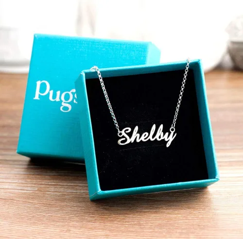 Vista 2 de SexyMandala Collar con nombre personalizado de cualquier nombre de plata de ley 925 con colgante de inicial para mujeres y hombres