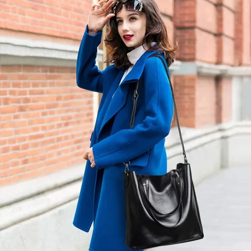 Vista 7 de Pahajim - Bolsos de piel para mujer con asa superior