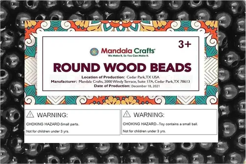Vista 50 de Mandala Crafts - 2000 cuentas de madera redondas pequeñas de 6 mm para manualidades, suministros de macramé - cuentas de madera natural negra sin