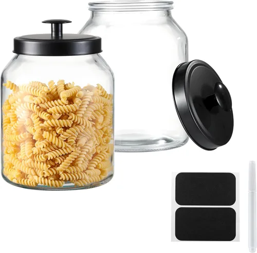Vista 10 de Hyperspace Juego de recipientes de cocina de vidrio transparente, tarro de galletas, recipiente de almacenamiento de alimentos, tarro de baño