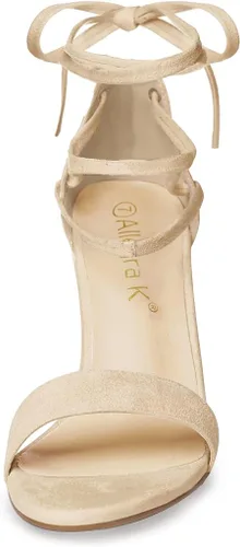 Vista 2 de Allegra K - Sandalias de tacón alto con cordones para mujer