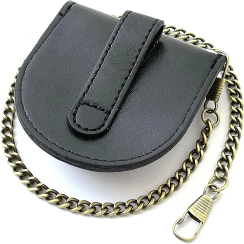 Vista 4 de KAEVUD Pocket Watch Leather Case Protector Holder Waist Bag Timepiece General Accessories 47 mm