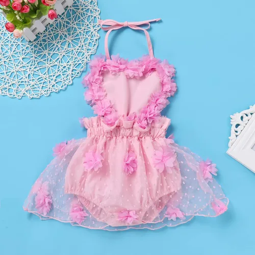 Vista 43 de Traje de bebé niña primer cumpleaños traje de encaje tul mameluco princesa tutú vestido de un año cumpleaños pastel Smash fotografía ropa