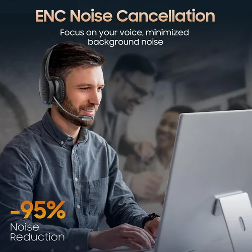 Vista 10 de Auriculares Bluetooth para Camionero, Auriculares Inalámbricos con Micrófono, Auriculares Bluetooth con Micrófono de Cancelación de Ruido Dual