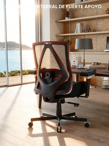 Vista 2 de Silla de oficina grande y alta de 700 libras, silla de escritorio ergonómica con cojín grueso de ancho, silla de oficina de malla ejecutiva