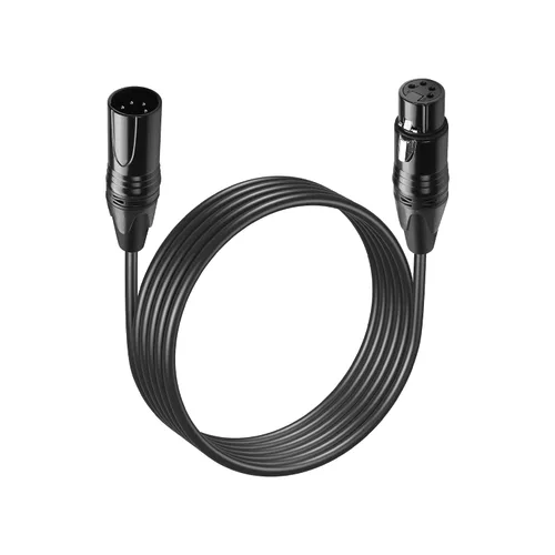 Vista 7 de GINTOOYUN Cable DMX de 4 pines de señal XLR macho a hembra DMX512 XLR macho a hembra Cable de señal de luz de escenario con conectores metálicos
