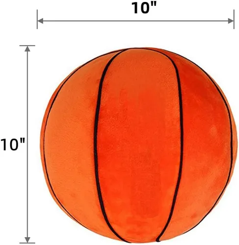 Vista 2 de Peluche de baloncesto, almohada de felpa de baloncesto de fútbol, juguete de peluche deportivo, almohada decorativa redonda grande de baloncesto