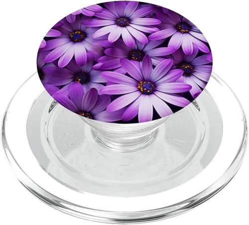 Vista 8 de Purple Daisy Flora Wildflowers PopSockets Standard PopGrip