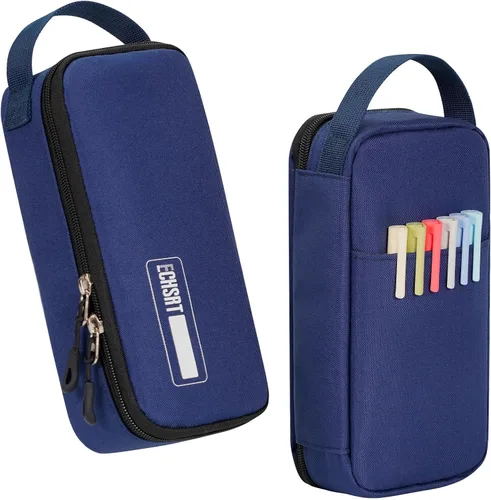 Vista 16 de ECHSRT Estuche grande para lápices, estético, portátil, con cremallera, bolsillo oculto, bolsa especial para hombres, mujeres y adultos, organizador
